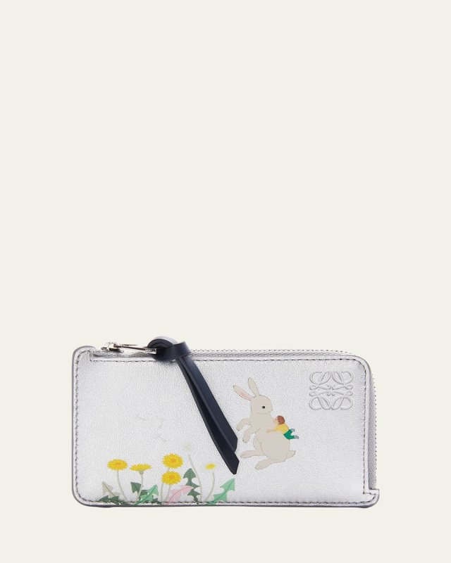 x Suna Fujita Bunniese Zip Card Holder in Metallic Leather
